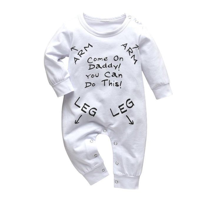 Newborn Baby Rompers Pajama Cotton Cute Letter I Love Daddy and Mummy Long Sleeve rompers Clothes For Baby Kids