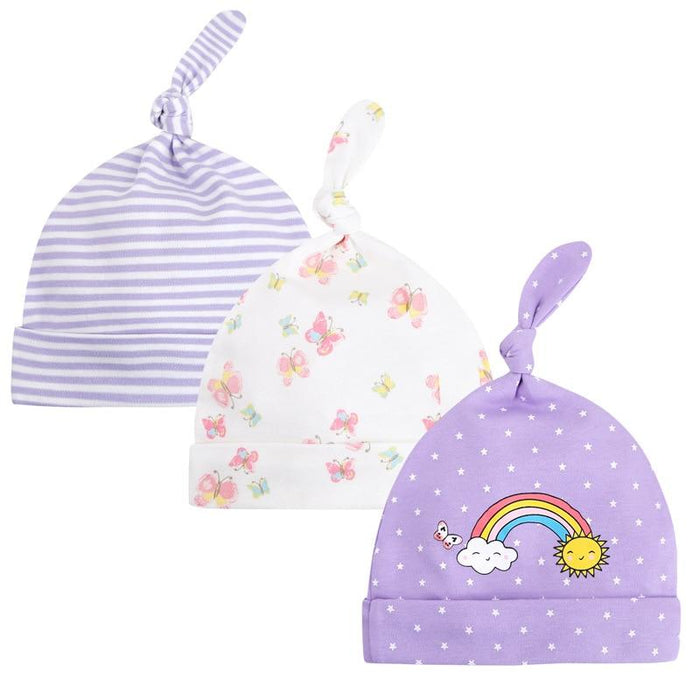 Printed Baby Hats & Caps For Newborn Baby Accessories In Elegant Modern Design Set Of 3PCS For Baby Kids