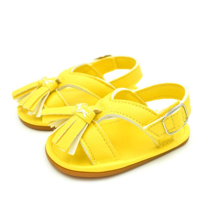 Baby Summer Newborn 0-18M Infant Baby Girls Boys Shoes Solid Non-slip Party Bow PU Leather Breathable Toddler Shoes