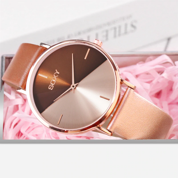 Women's Watch Leather Rose Gold Dress Female Clock Luxury Brand Design Women Watches Simple Fashion Ladies Watch For Women and Girls