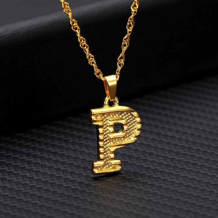 Modern NEW Luxury Shiny Tiny Gold Initial Letter Necklace For Women and Man In Jewelry Hip Hop Retro Design