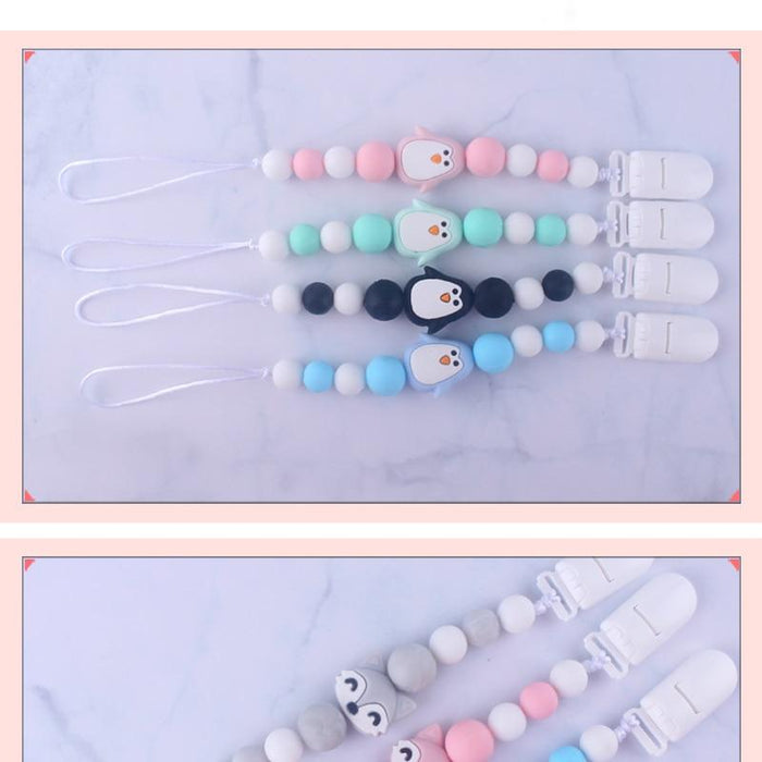 Handmade Animal Pendant Pacifier Clips Chain Nipple Holder for Infant Baby Pacifier