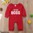 Cute Newborn Baby Child I'm the BOSS Romper Outfits Christmas Clothing Gifts for Boys/Girls Modern Red Jumpsuit