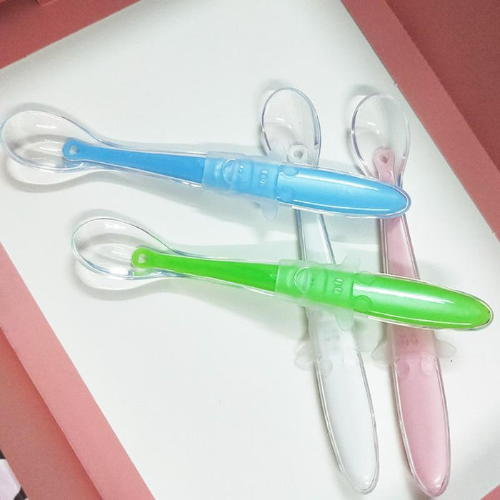 Baby Full Silicone Soft  Training Spoon Children Tableware Perfect Gift For Parents Baby Boys Or Girls Unique Design