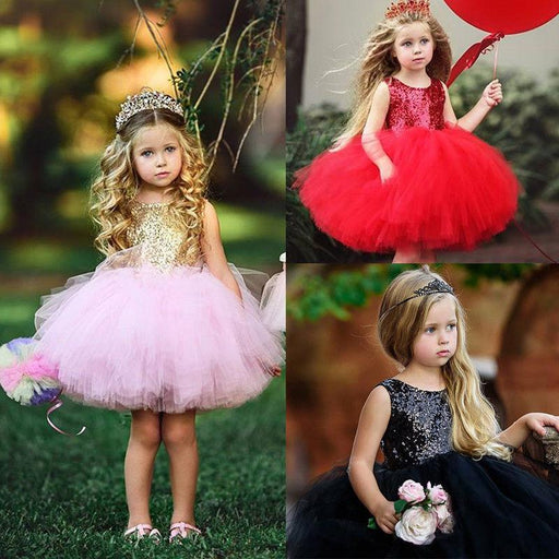 Fancy Wedding Dress Sleeveless Sequins Party Dress For Baby Girl Summer Dresses In Luxury New Elegant Design