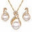 Trendy Elegant Luxury Jewelry Sets Wedding Silver Color Earrings Simulated Pearl Jewelry Set Women Necklace Set  For Women and Ladies