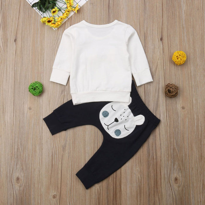 Newborn Baby Boys Clothes Bear Warm Winter Tops T-shirt Pants Outfits Clothes Set Clothes For Boys In Modern Style