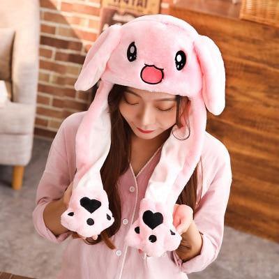 Modern Elegant Winter Interesting Girls Animals Ear Moving Jumping Hats Children and Adults Women Warm Rabbit Winter Caps In Modern Design