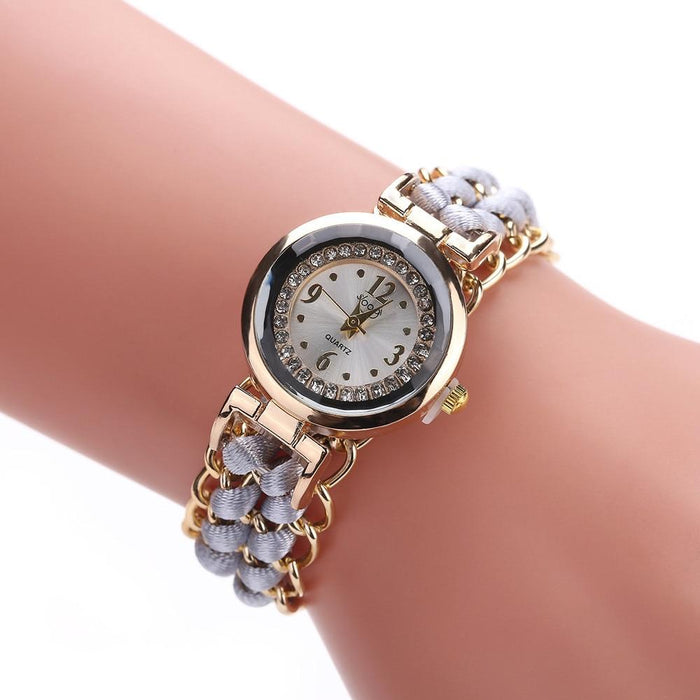 Women Handmade Bracelet Watches New Design Rope Beads Knitting Adjustable Wristwatches Gift For Women and Lady and Girls