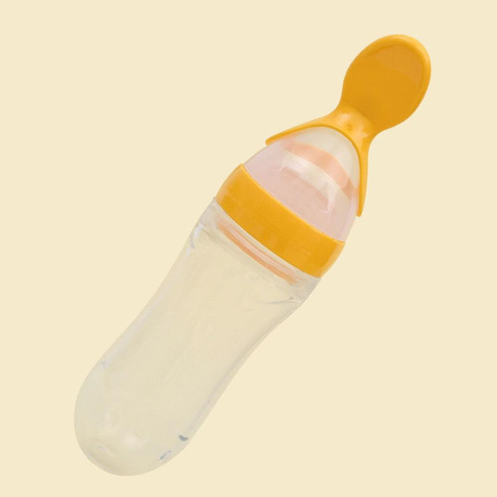 Safety Infant Baby Silicone Feeding With Spoon Feeder Food Rice Cereal Bottle For Best Gift For Kids and Baby