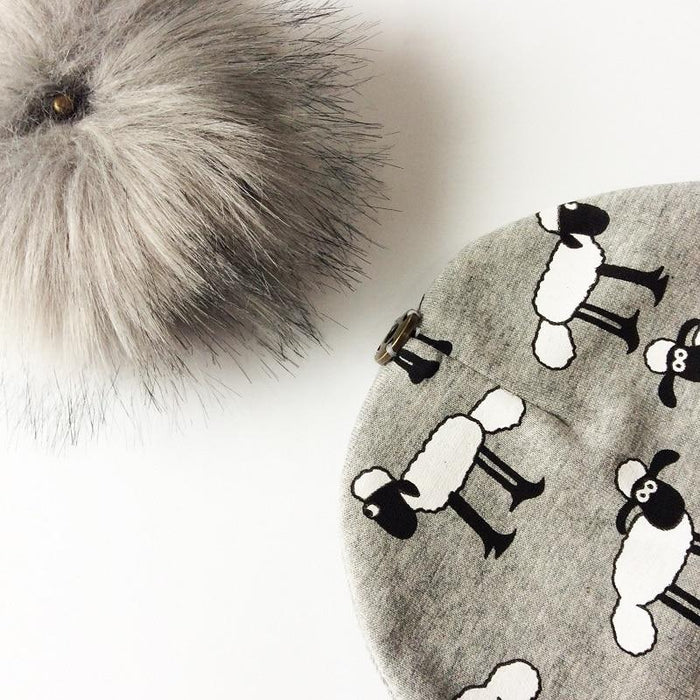 Luxury Modern Unique Toddler Boys and Girls Cartoon Printing Cotton Pompom Cap For Baby Beanie Hat With Pompon For Kids