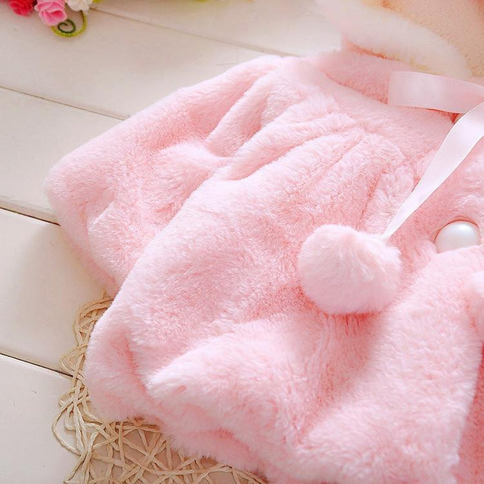 Luxury Mdern Warm Baby Girls Cute Winter Rabbit Hood Outwears Newborn Clothes For Girls In Modern Elegant Design