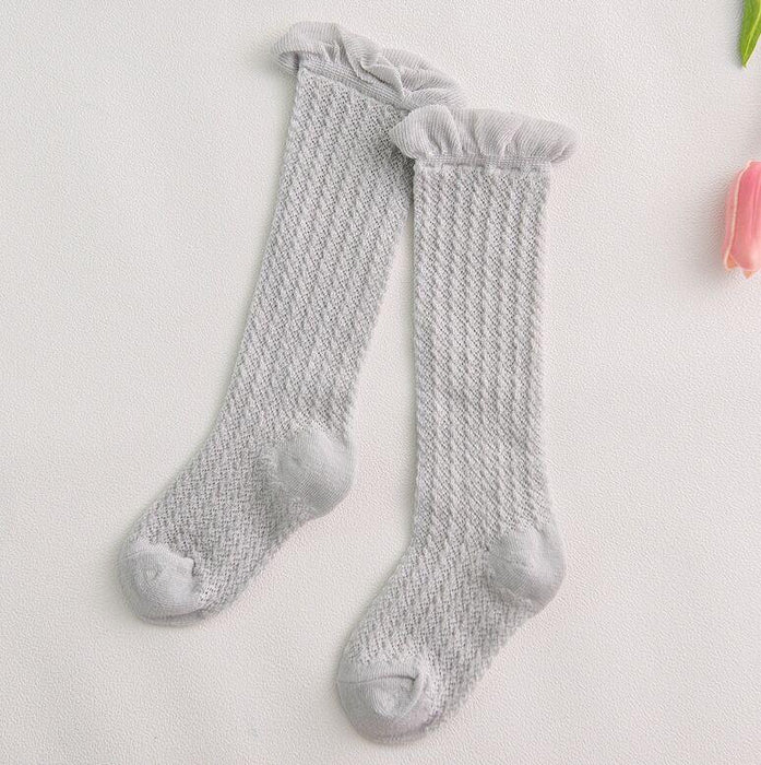 Modern Baby Girl Pure Cotton Summer High knee Mesh Breathable Cotton Long Girl Socks