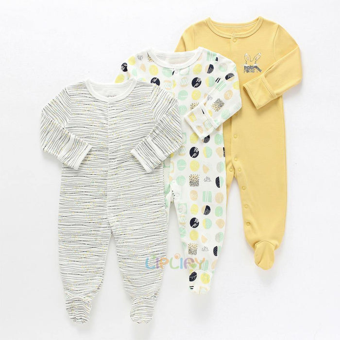 3pcs Set Baby Romper Newborn Sleep suit Flower Baby Rompers Infant Baby Clothes Long Sleeve Newborn Jumpsuits Pajamas for Kids