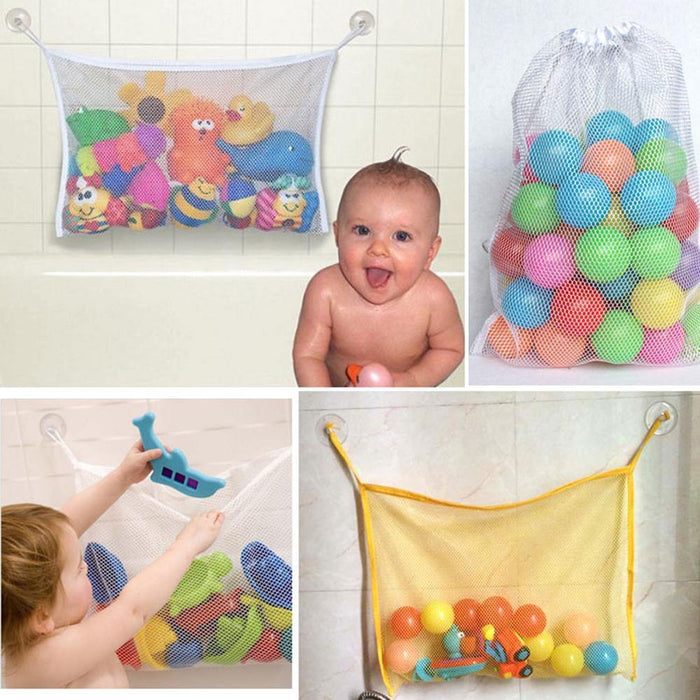 Baby Bathroom Mesh Bag Child Bath Toy Bag Net Suction Cup Baskets For Toys