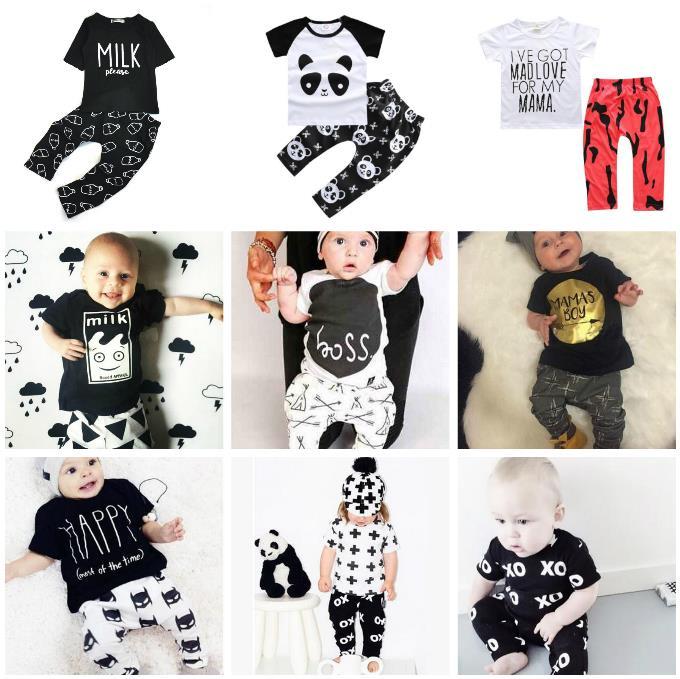 Modern Printed Baby Boy Clothes Sets T-shirt+ Pants Cartoon Printed Clothing Set For Boys In Elegant Design