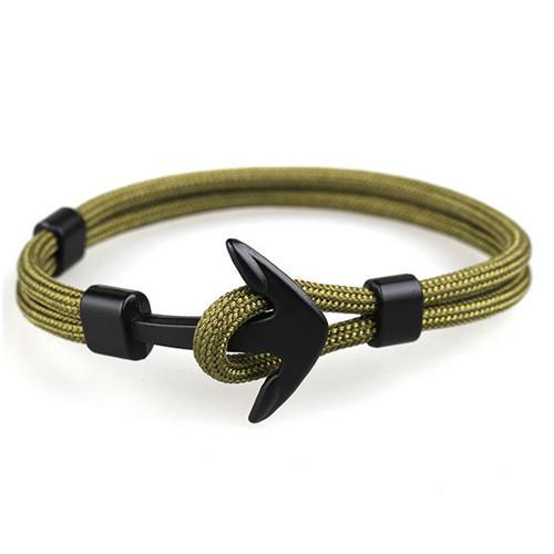 Black Anchor Modern Bracelets New Amazing Charm Survival Rope Chain Paracord Bracelet Elegant For Male Wrap Metal Sport Hooks