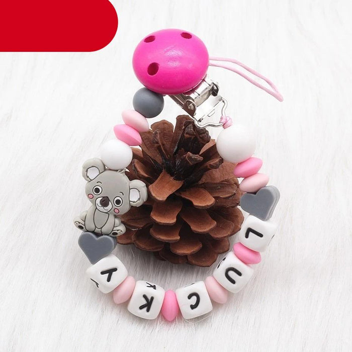 Modern Handmade Personalized Name Baby Pacifier Clips Silicone Pacifier Chain Wood Pacifier Holders For Pacifier For Baby Kids