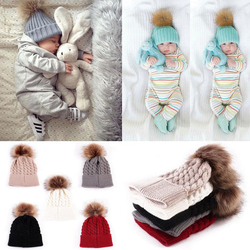 Modern Trendy Baby Girls Unisex Knitted Crochet Beanie Winter Warm Hat Cap For Kids