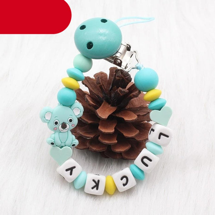 Modern Handmade Personalized Name Baby Pacifier Clips Silicone Pacifier Chain Wood Pacifier Holders For Pacifier For Baby Kids