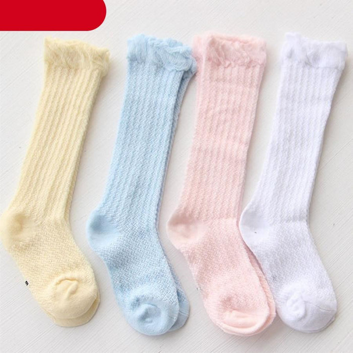 Modern Baby Girl Pure Cotton Summer High knee Mesh Breathable Cotton Long Girl Socks