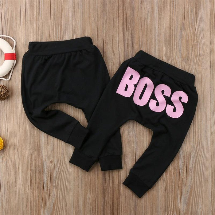 Modern Printed Baby Letter BOSS Pants Cotton Baby Pants / Casual Trousers for Boy and Girl Clothes