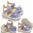 Newborn Baby Girl Striped Bow Sandals Soft Shoes Infants Anti-Slip Sneaker New Fashion Clogs 0-18M