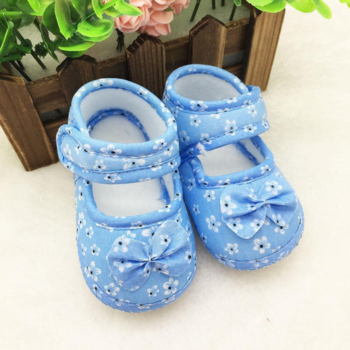 Baby Girl Shoes Soft Sneaker Kids Flowers Printed Newborn Cloth Shoes Lightweight And Breathable Shoe