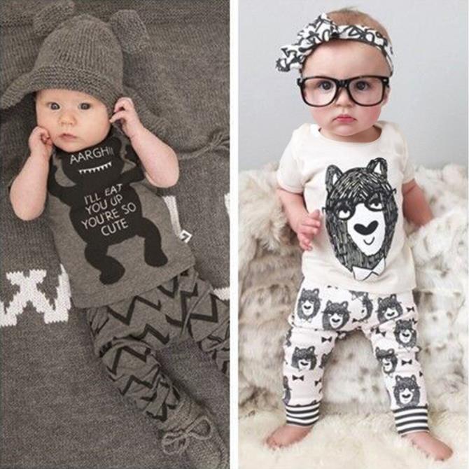 Modern Printed Baby Boy Clothes Sets T-shirt+ Pants Cartoon Printed Clothing Set For Boys In Elegant Design