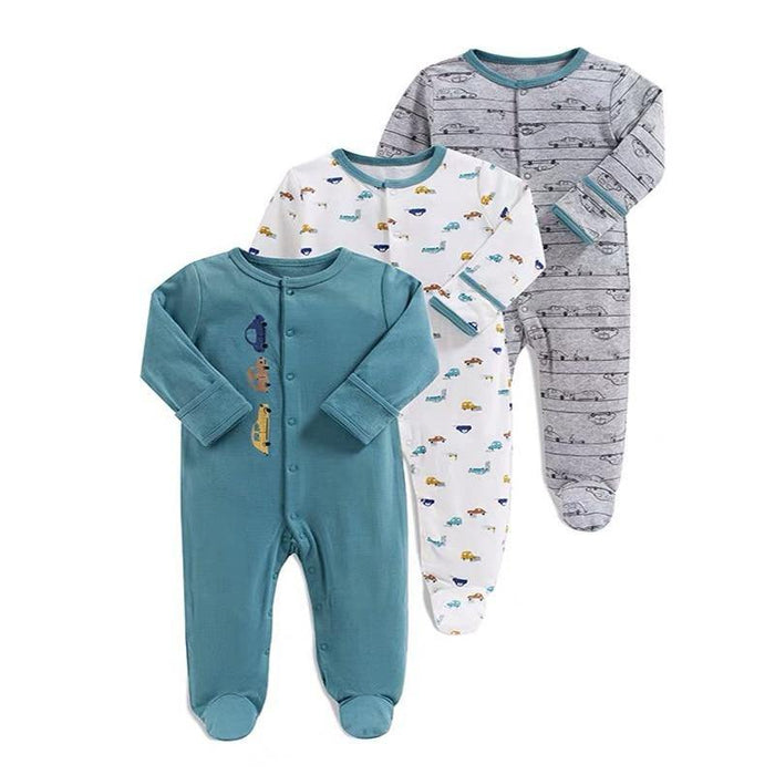 3pcs Set Baby Romper Newborn Sleep suit Flower Baby Rompers Infant Baby Clothes Long Sleeve Newborn Jumpsuits Pajamas for Kids