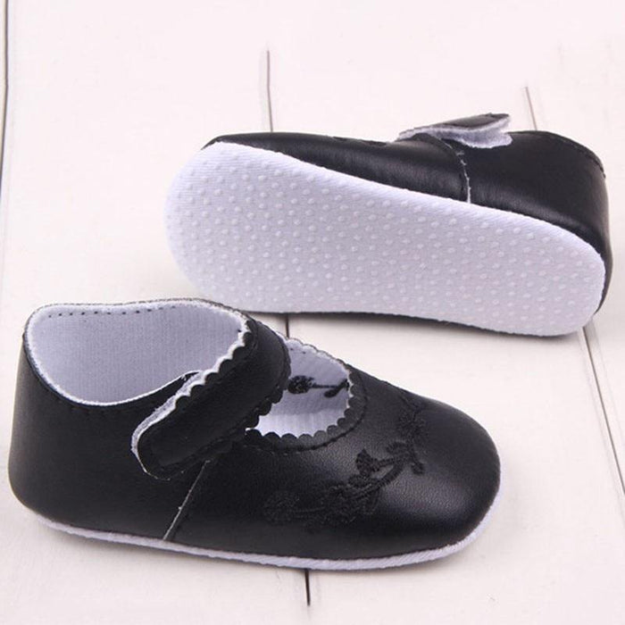 Black Soft Newborn Baby Girl Shoes Prewalker First Walkers Lovely Sneakers Infant Kids Girls Princess Shoes