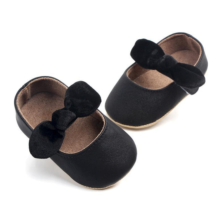 Baby Shoes Infant Girl First Walkers Bowknot Soft Rubber Sole Newborn Pre Walkers Shine Stylish Shoes