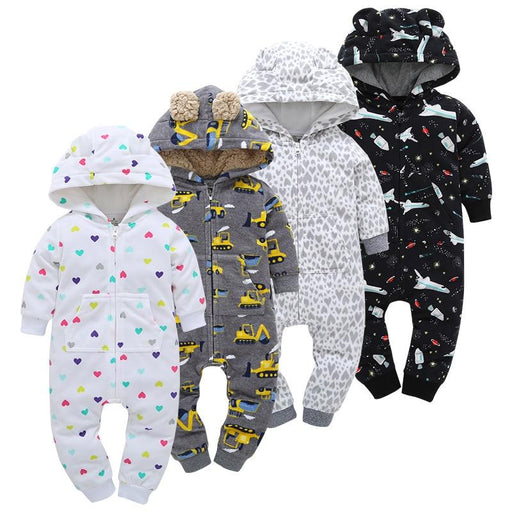 Modern Colorful Interesting Newborn Baby Unisex Warm Clothing Long Sleeved Cotton Romper For Kids