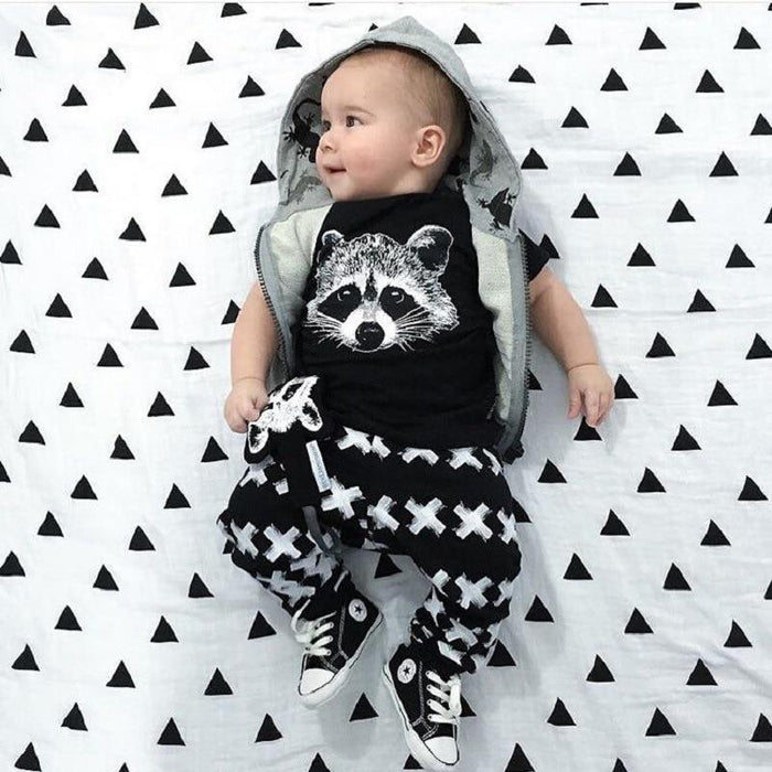 Modern Printed Baby Boy Clothes Sets T-shirt+ Pants Cartoon Printed Clothing Set For Boys In Elegant Design