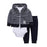 Modern Popular New Set Baby Cotton Long Sleeve Hooded Jacket Pant And Rompers For Newborn Outfits Unisex Clothing