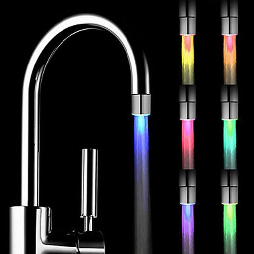 STEVVEX Home LED Water Faucet Creative LED Light Shower Head Water Romantic 7 Color Change   Home Bathroom Glow Lamps