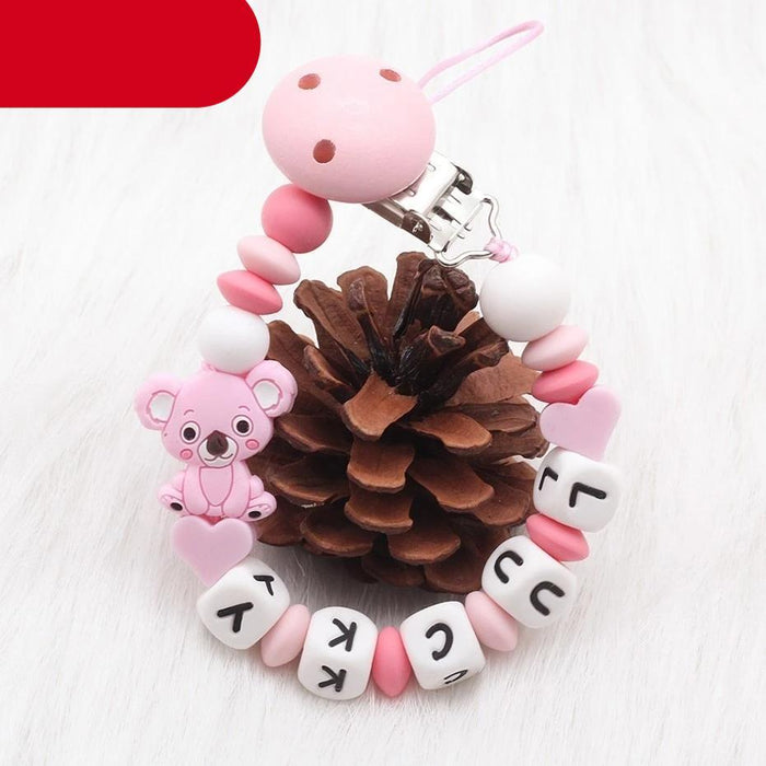 Modern Handmade Personalized Name Baby Pacifier Clips Silicone Pacifier Chain Wood Pacifier Holders For Pacifier For Baby Kids