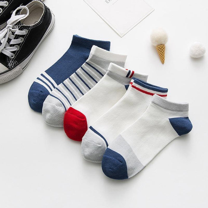 5 Pairs Kids Socks  Striped Sock for Children Fashion Sports Elastic Socks Spring Autumn Summer Breathable Soft Socks For Kids