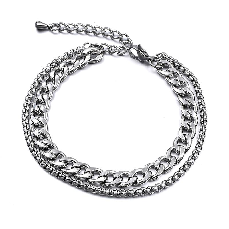 Luxury High Quality Unisex Silver Color Stainless Steel Beach Anklet For Women and Men Luxury Brecelet for Hand or Leg Chain Foot Jewelry