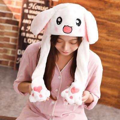 Modern Elegant Winter Interesting Girls Animals Ear Moving Jumping Hats Children and Adults Women Warm Rabbit Winter Caps In Modern Design