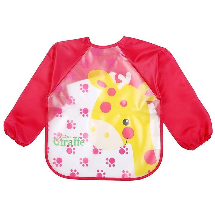 Waterproof Long Sleeve Girl Bibs Kids Burp Cloth Feeding Bib with Pocket Bib For Kids