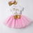 Baby First Birthday Outfits Tutu Tulle for 1 Year Party Fluffy Pink Communion Toddler Christening Gown Dresses For Girls