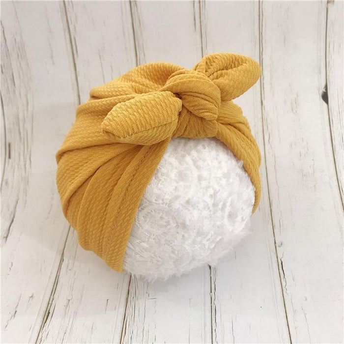 Handmade Baby Hats Rabbit Ears for Infant Children Baby Girls Boho Hat Beanie Scarf Turban Head Wrap Cap For Girls Baby