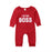 Cute Newborn Baby Child I'm the BOSS Romper Outfits Christmas Clothing Gifts for Boys/Girls Modern Red Jumpsuit