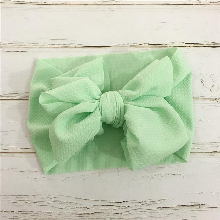 Modern Luxury Adjustable Big Bow Headwrap Baby Headband Top Knot Headbands, Over Sized Bow Hair Turban Newborn Head Band for Girls