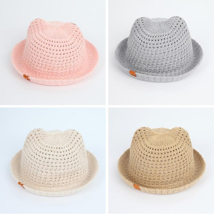 Modern Handmade Baby Hats For Children Bucket Cap Kids Toddler Sun Hat Hollow Mesh Caps Casual Beach Caps For Kids