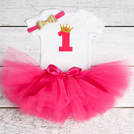 Baby First Birthday Outfits Tutu Tulle for 1 Year Party Fluffy Pink Communion Toddler Christening Gown Dresses For Girls