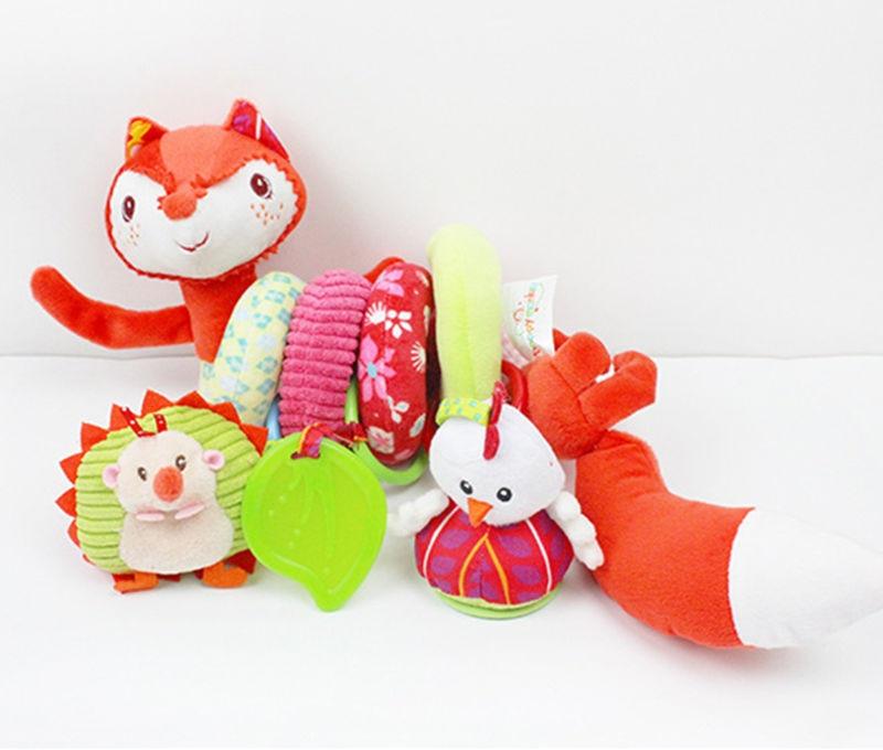 Stuffed Stroller Toys Animal Baby Crib Pram Bed Hanging Educational Infant Baby Rattle For Kids