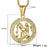 Luxury Gold Men and  Women Zodiac Medalon Necklace Symbol Cool Jewelry Gift