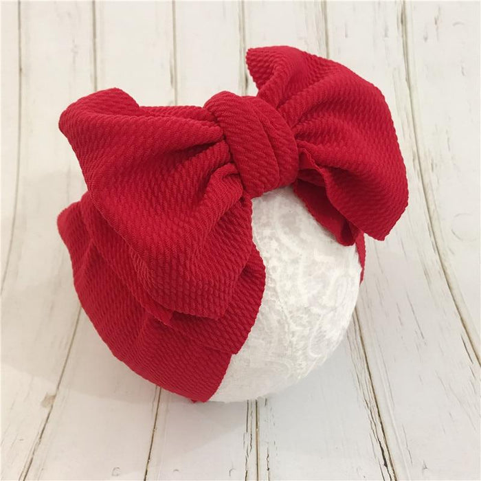 Modern Luxury Adjustable Big Bow Headwrap Baby Headband Top Knot Headbands, Over Sized Bow Hair Turban Newborn Head Band for Girls